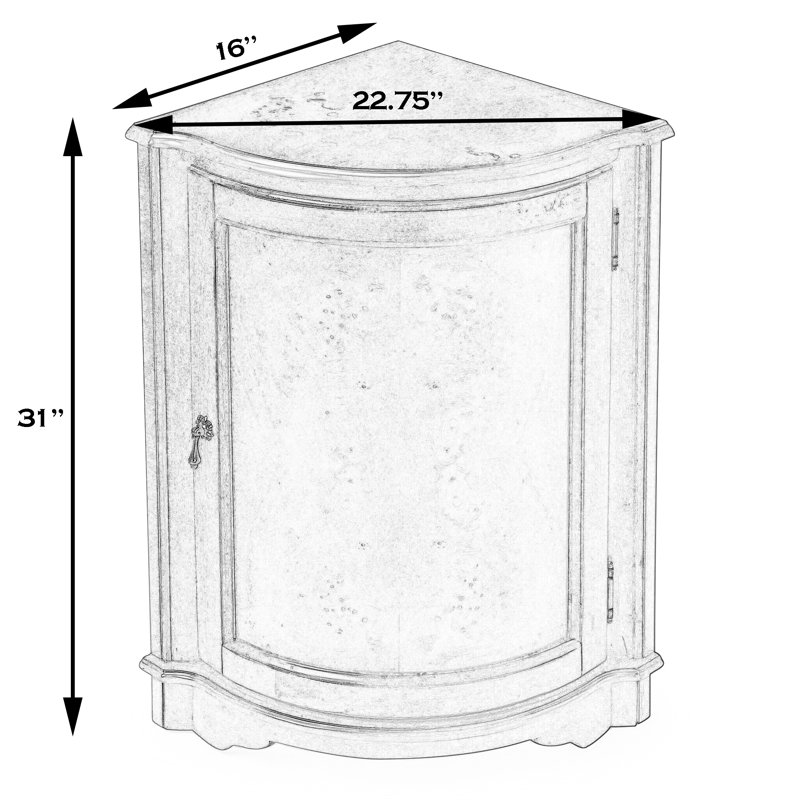 Korman 1 - Door Corner Accent Cabinet, Plantation Cherry