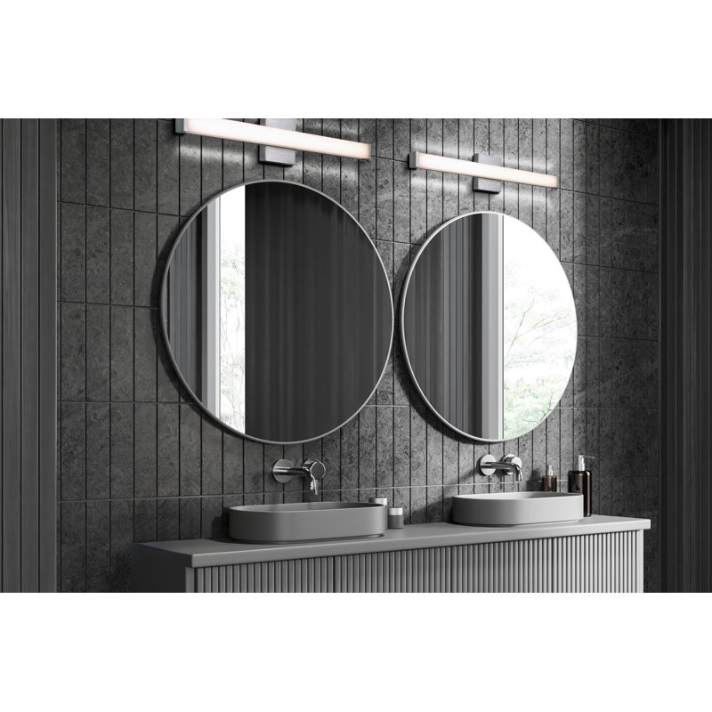 Éclairage pour meuble-lavabo à DEL Ronning, H 2 po x l 30 po x P 2 po, Nickel brossé