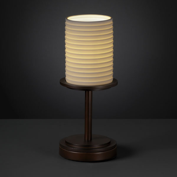 Lampe de table portative 12 po limoges dakota, Sawtooth, Bronze foncé