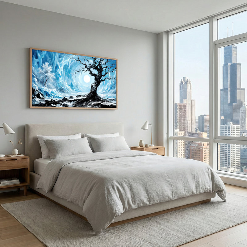 Tableau encadré sur toile « Arbre d'hiver », 122 x 61 cm (48 x 24 pouces), 1 pièce, 48x24inch