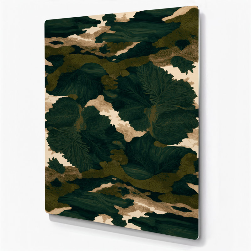 Paysage abstrait, art mural vert en métal 54, H 11 po x l 14 po