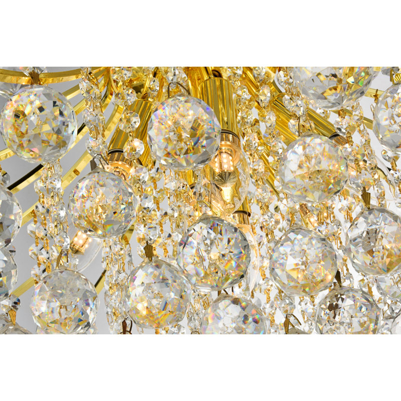 Stoller - Light Statement Tiered Chandelier with Crystal Accents, Gold, Royal Cut, 11