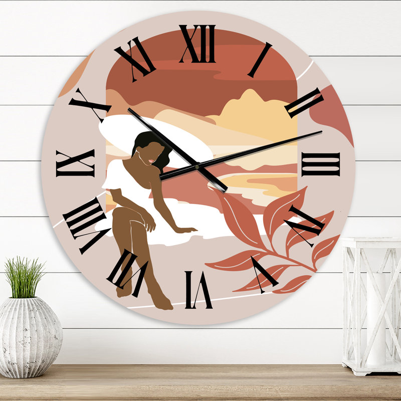 Horloge murale moderne Empowered Cosmic Women Geometric Goddess Series, Petit