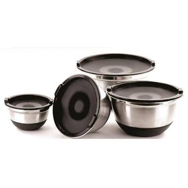 Denmark 4-Piece Stainless Steel Mixing Bowl Set w/ Black Silicone Base -  20339999