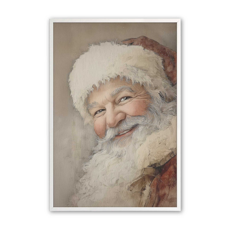 Jolly Saint Nick Art Print, Opaque White, 18" x 24"