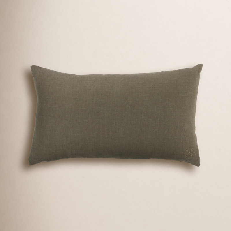 Coussin décoratif simple réversible, Olive, Rectangle H 12 po x l 22 po