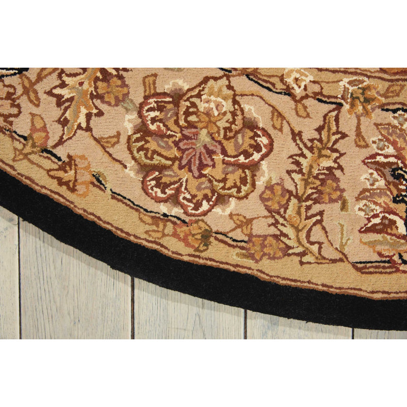 Tapis brun clair en laine touffeté à la main Boothwyn 2000, Rond 6 pi