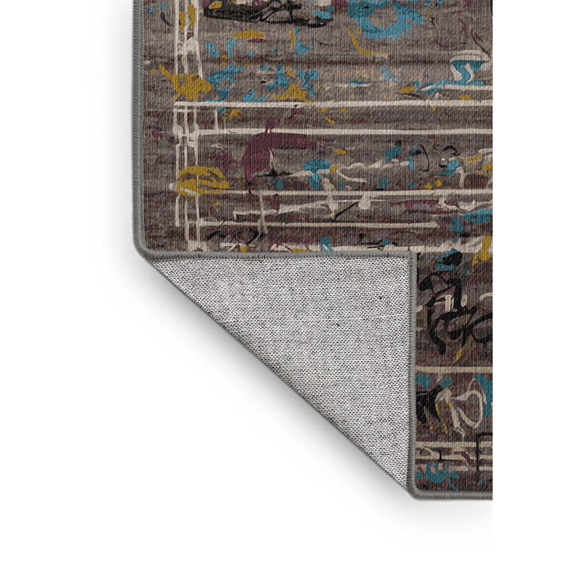 Machine Washable Gray Area Rug, Rectangle 8' x 12'