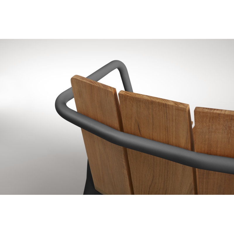 Offline Outdoor Teak Dining Armchair, Carbon