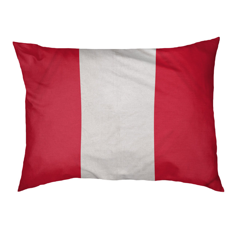 Coussin pour chien Indiana, Grand (l 40 po x P 30 po x H 6,5 po), Rouge / blanc