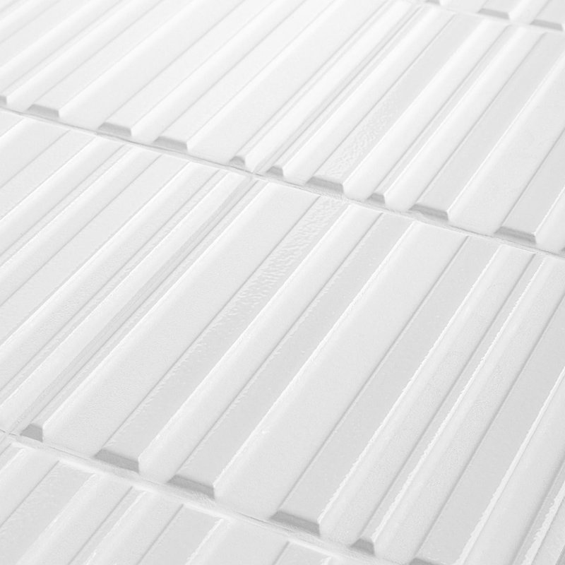 Sydney 8x16 3D Mixed Finish Ceramic Tile, White