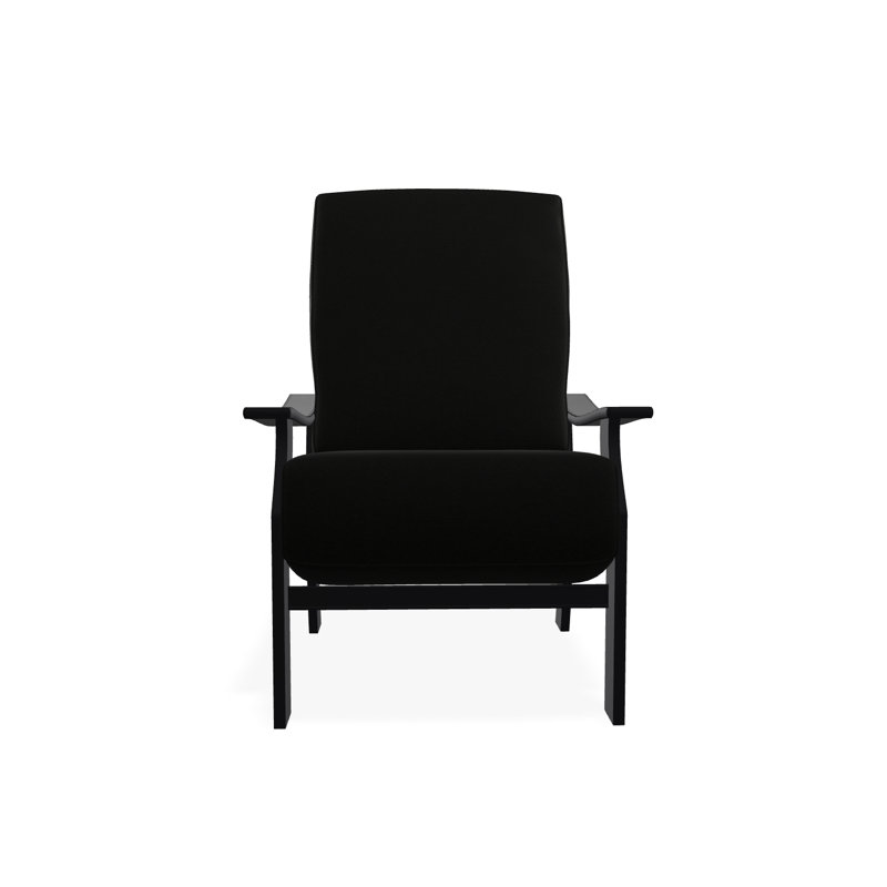 St. Catherine Marine Grade Polymer Deep Seating Cushion Arm Chair, Black, Canvas Granite Sunbrella® Canvas