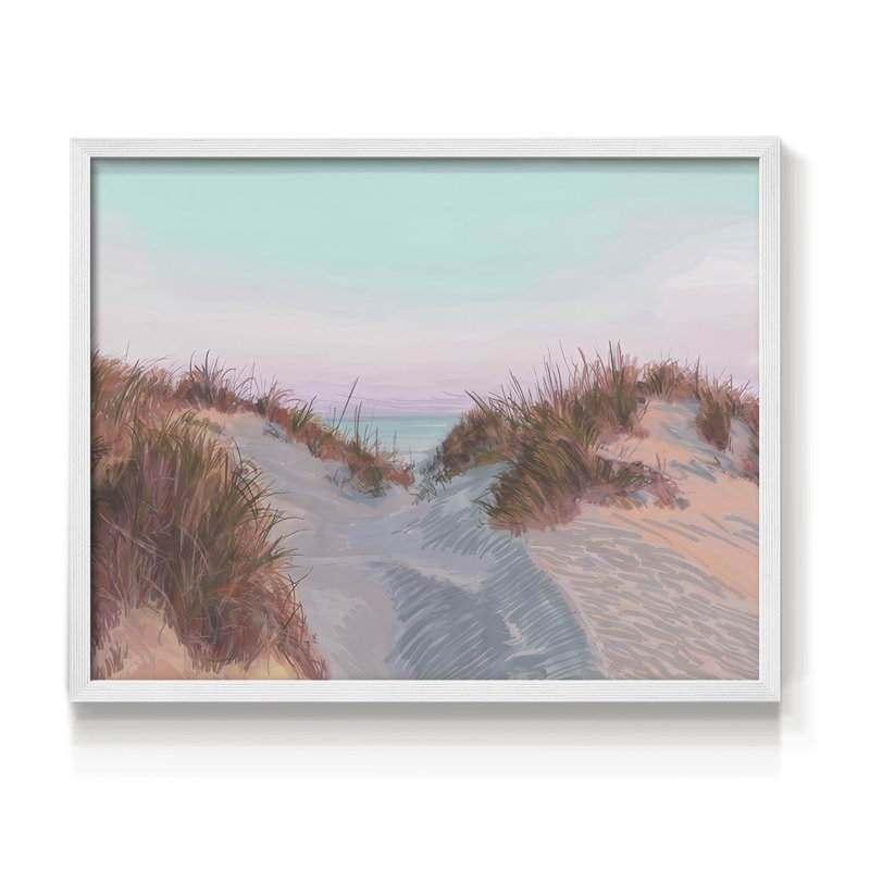 Dunes at Dawn I -Framed Print - Restickable, H 8 po x l 10 po, Blanc