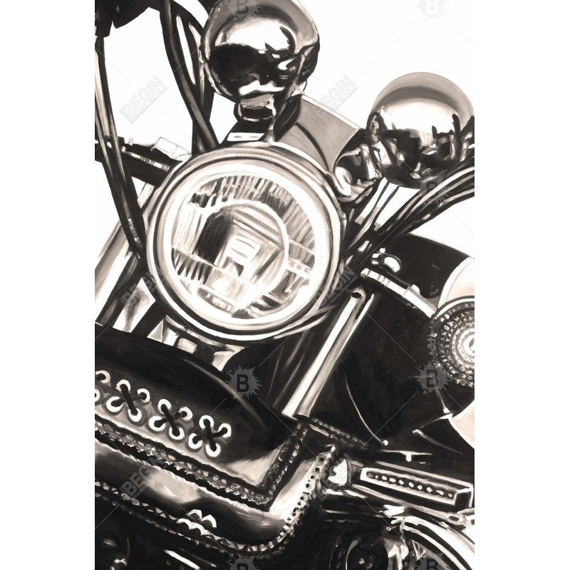 "Moto sépia réaliste" sur toile
