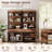 2 PCS Modern 72" Tall Bookcase With 2 Drawers And Open Book Shelfs, Library Book Shelf With Storage Cabinet And Glass Doors, Wood Freestanding Bookshelves For Home Office, Living Room, Brown-636969200-636969205-636969206