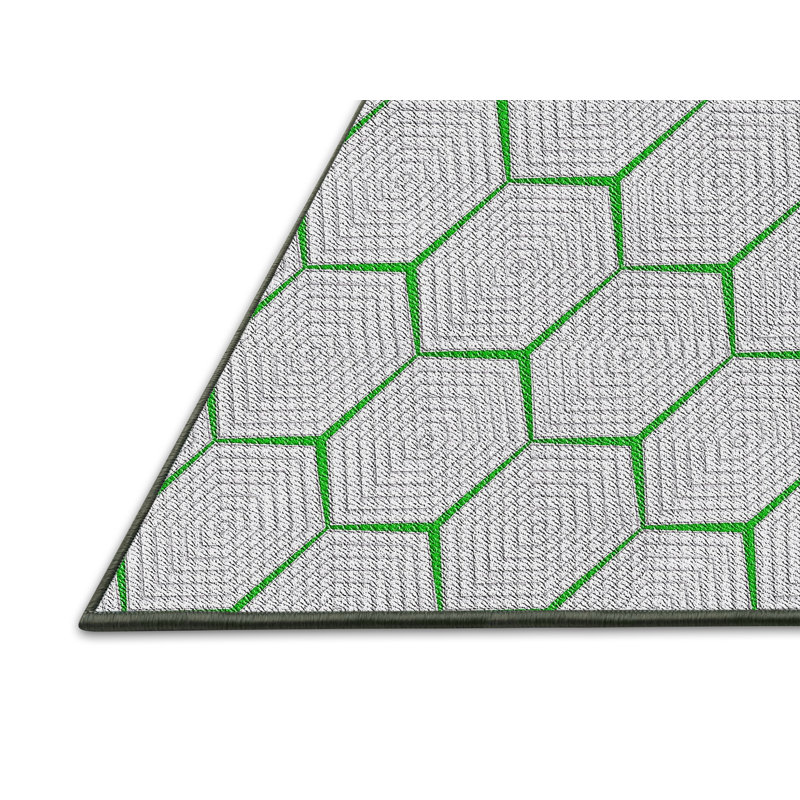Tapis vert à motif géométrique Kohr, Rectangle 5 pi x 7 pi