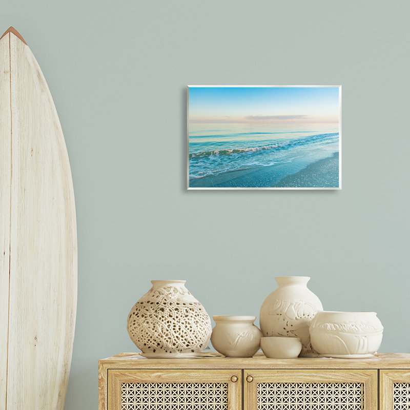 Serene Waves at Sunrise, plaque murale, design par Mary Lou Johnson, H 13 po x l 19 po