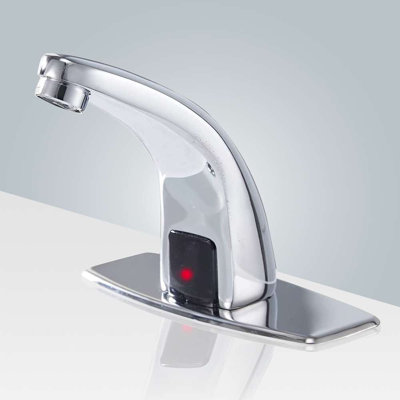 Automatic Chrome Touchless Faucet by BathSelect – Infrared Sensor, Single Hole Installation, Includes Deck Plate​
