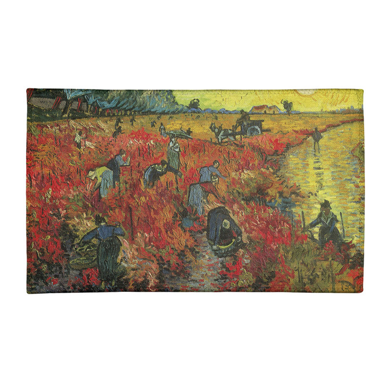 Tapis de la zone rouge/jaune vineyard, Rectangle 3 pi x 5 pi