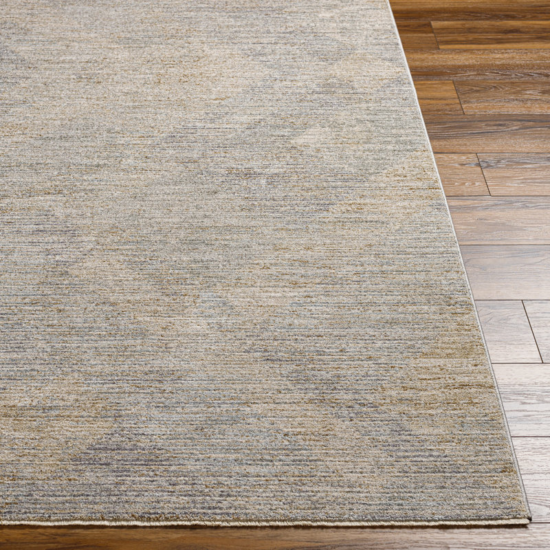 Don Abstract Machine Woven Polyester Area Rug in Gray/Slate/Beige, Rectangle 7'10" x 10'3"