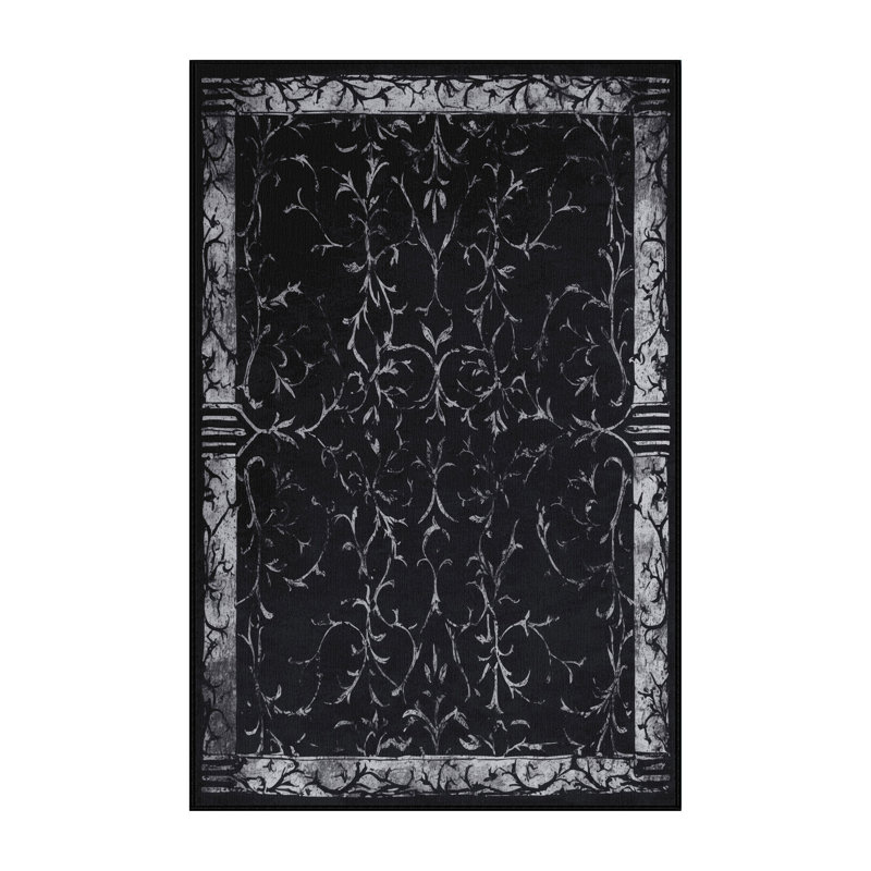 Velvet Raven Rug, Rectangle 4' x 6'