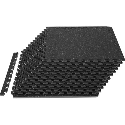 EVA Interlocking Foam Floor Mats, 0.56 in Thickened 12 Pcs Puzzle Rubber Tiles, 24 x 24 in Exercise Floor Mat for Workout & Fitness, Office-48 Sq Ft, Heavy-Duty Flooring Mats for Home, Gym