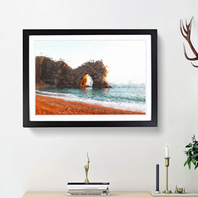 Durdle Door Cliffs at Sunset - Picture Frame Painting Print