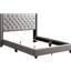 Grand lit rembourré gris, hauteur 50 po, largeur 66 po, profondeur 86 po, rembourrage en mousse souple, style transitionnel pour la décoration intérieure, décoration de chambre facile à assembler, assembler