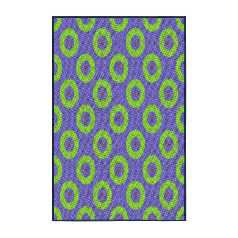 Tapis vert/mauve à motifs Hollister, Rectangle 5 pi x 7 pi