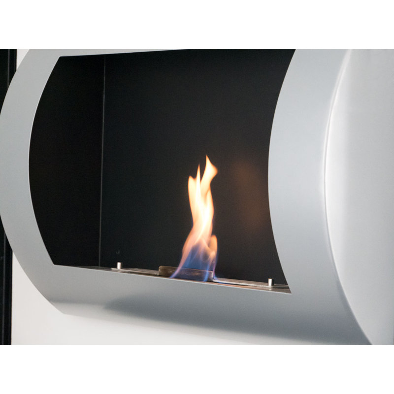 Noelia Belfry Heating 60cm W Bio-Ethanol Fireplace with 5.97 BTU, Grey