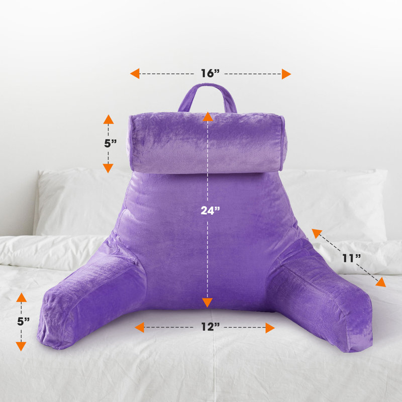  Housse et insert pour coussin télé / lecture avec traversin / dossier, Mauve