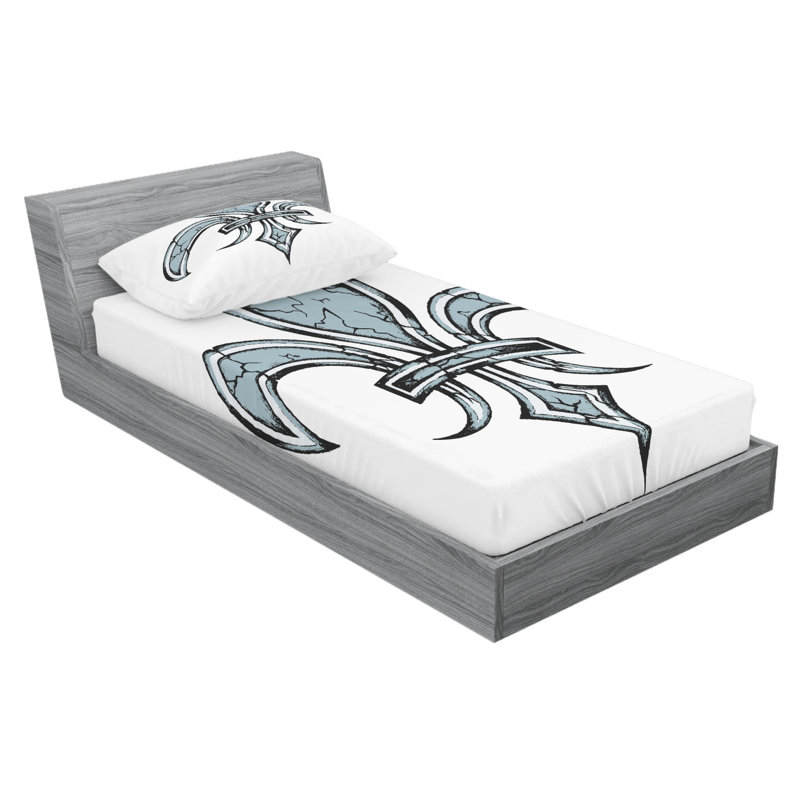 Fleur De Lis Microfiber Sheet Set, Twin XL Sheet Set + Fitted Sheet + 1 Pillowcase