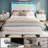 Bed Frame With Led Light And 3 Drawers Storage-1653522734