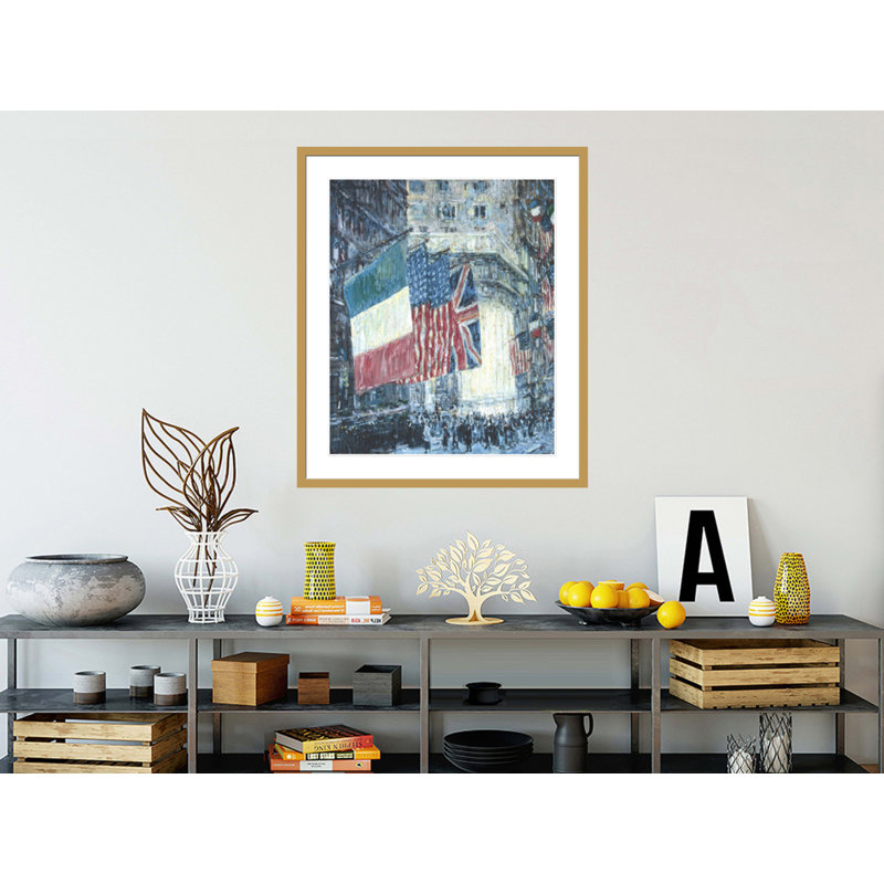 «Avenue of the Allies» par Childe Hassam - impression giclée encadrée, H 39,31 po x l 33,5 po