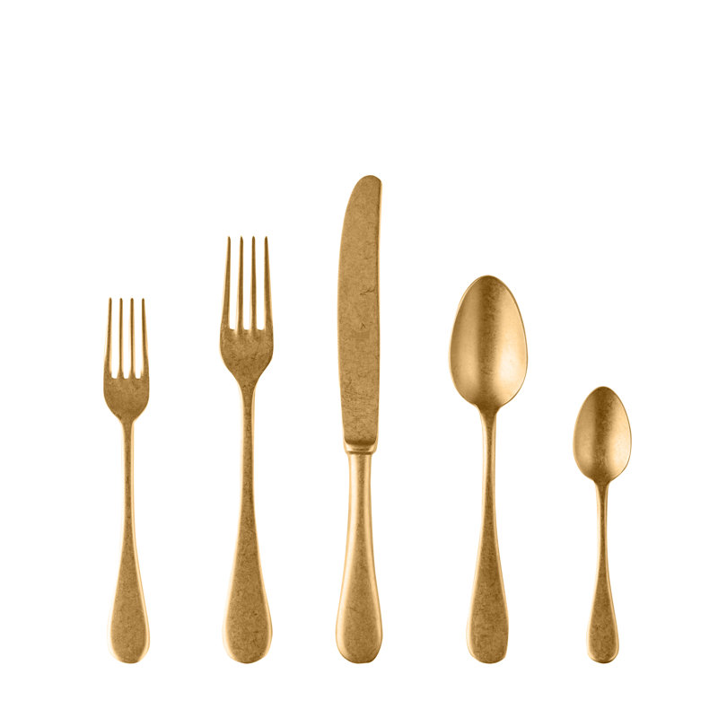 MEPRA Vintage Stainless Steel Flatware Set, Gold