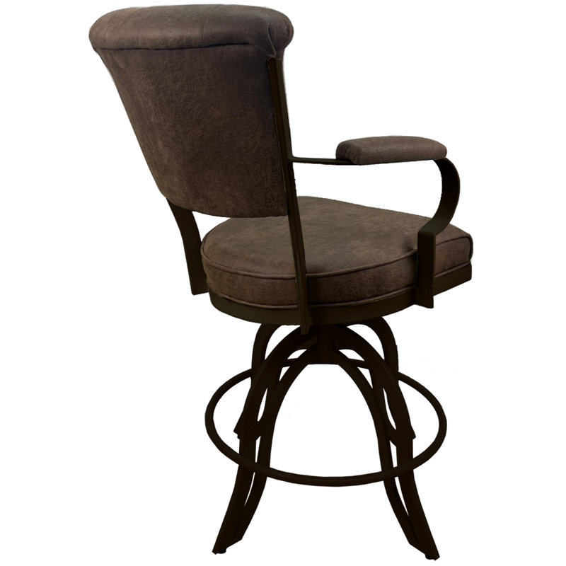 Tabouret de bar rotatif Racégal, Tabouret de comptoir (siège d'une hauteur de 26 p, Whisky, Brun