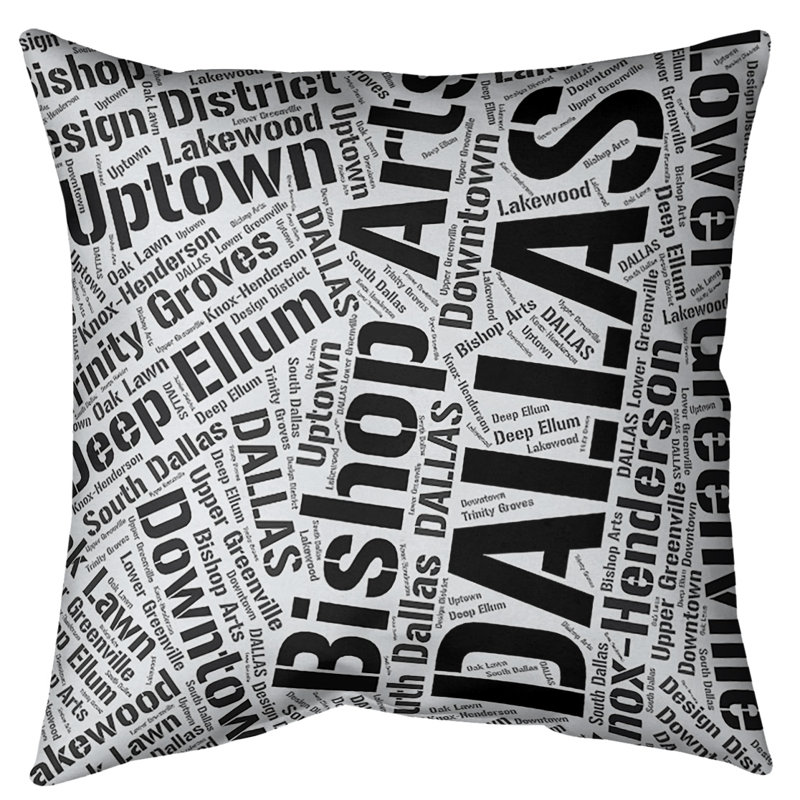 Coussin décoratif intérieur/extérieur dallas, Oui, H 18 po x l 18 po, Noir