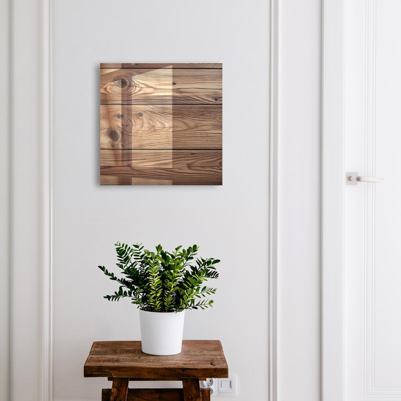 Decorative key box for wall, Opens to the right, 30x30x5, White, Warm wood with expressive natural grain, 