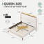 Lit plateforme tapissier avec lumières à DEL et station de charge, beige-1493949769-1493949763