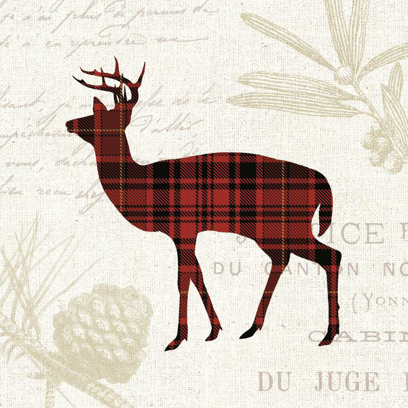 Plaid Lodge II, H 20 po x l 20 po