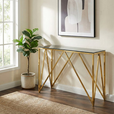Briant 120cm Glass Top Console Table