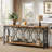 Extra Long Industrial Console Table, 70.9'' 2-Tier Sofa Table with Storage Shelf for Entryway or Hallway