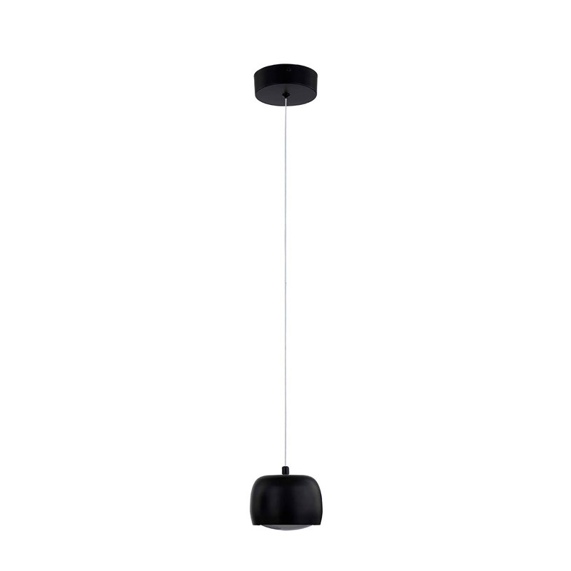 Luminaire suspendu simple noir mat à 1 lumière Lockport