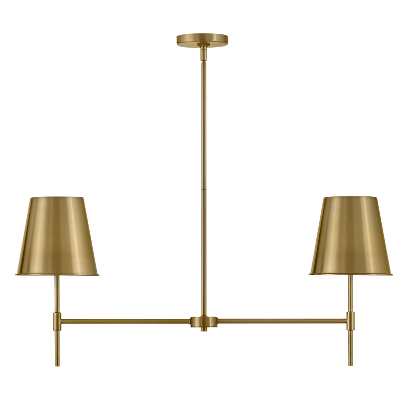 Blake 2 - Light Steel Dimmable Drum Chandelier, Lacquered Brass