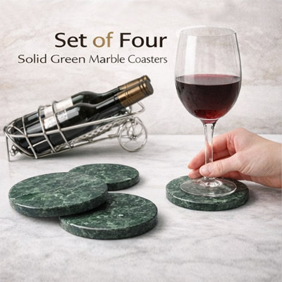 Marble Round 4 Piece Coaster Set