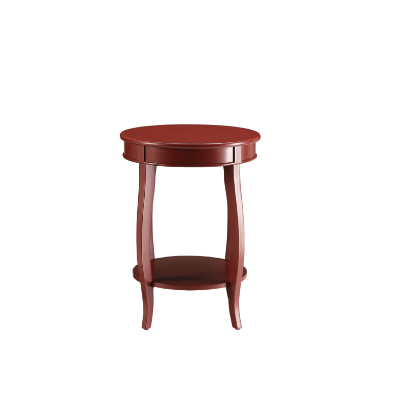 Table d'appoint rouge avec rangement inférieur - une étagère en bois Allures, Red