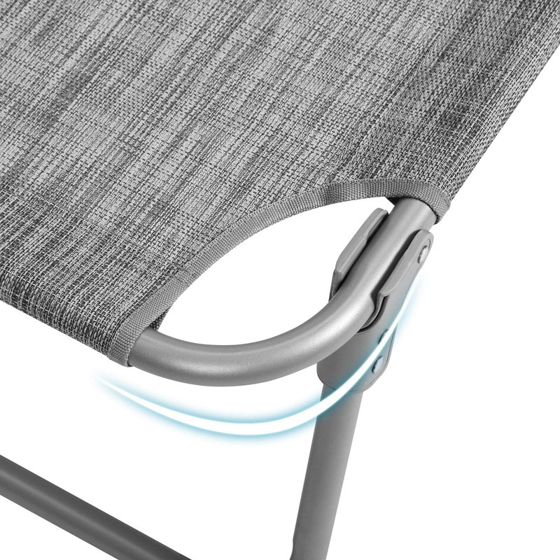 Adalen 193cm Long Reclining Single Sun Lounger, Grey