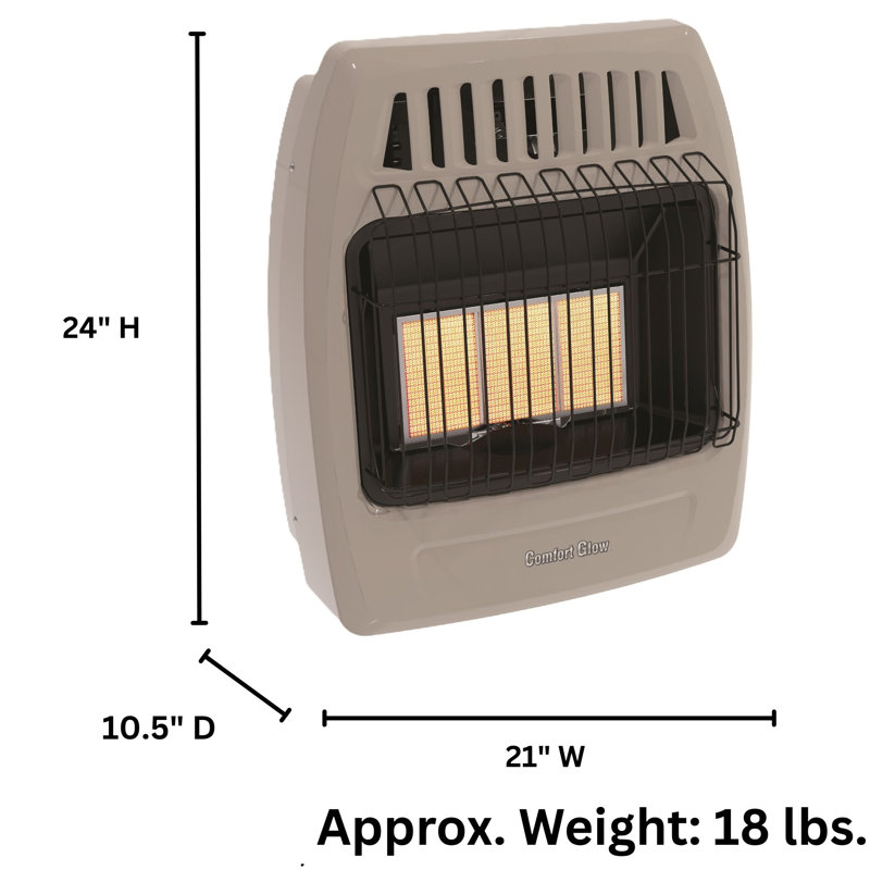 Comfort Glow 18,000 BTU Natural Gas Wall Heater, Heats Up to 800 Sq. Ft.– KWN391