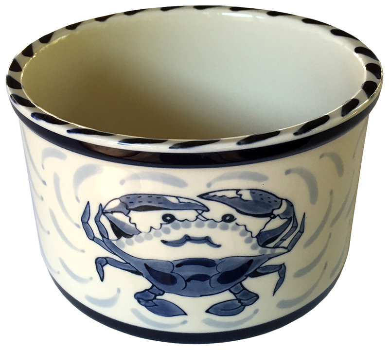 Plat cocotte/moule rond bleu crab bay