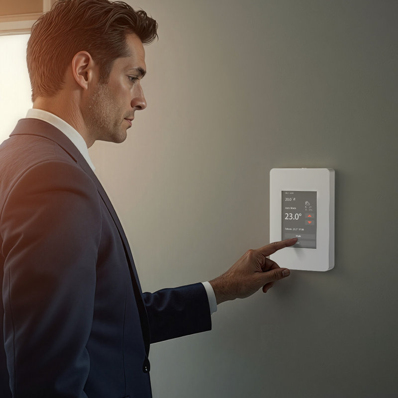7 Day Programmable Thermostat for Underfloor Heating Pump TFT Display